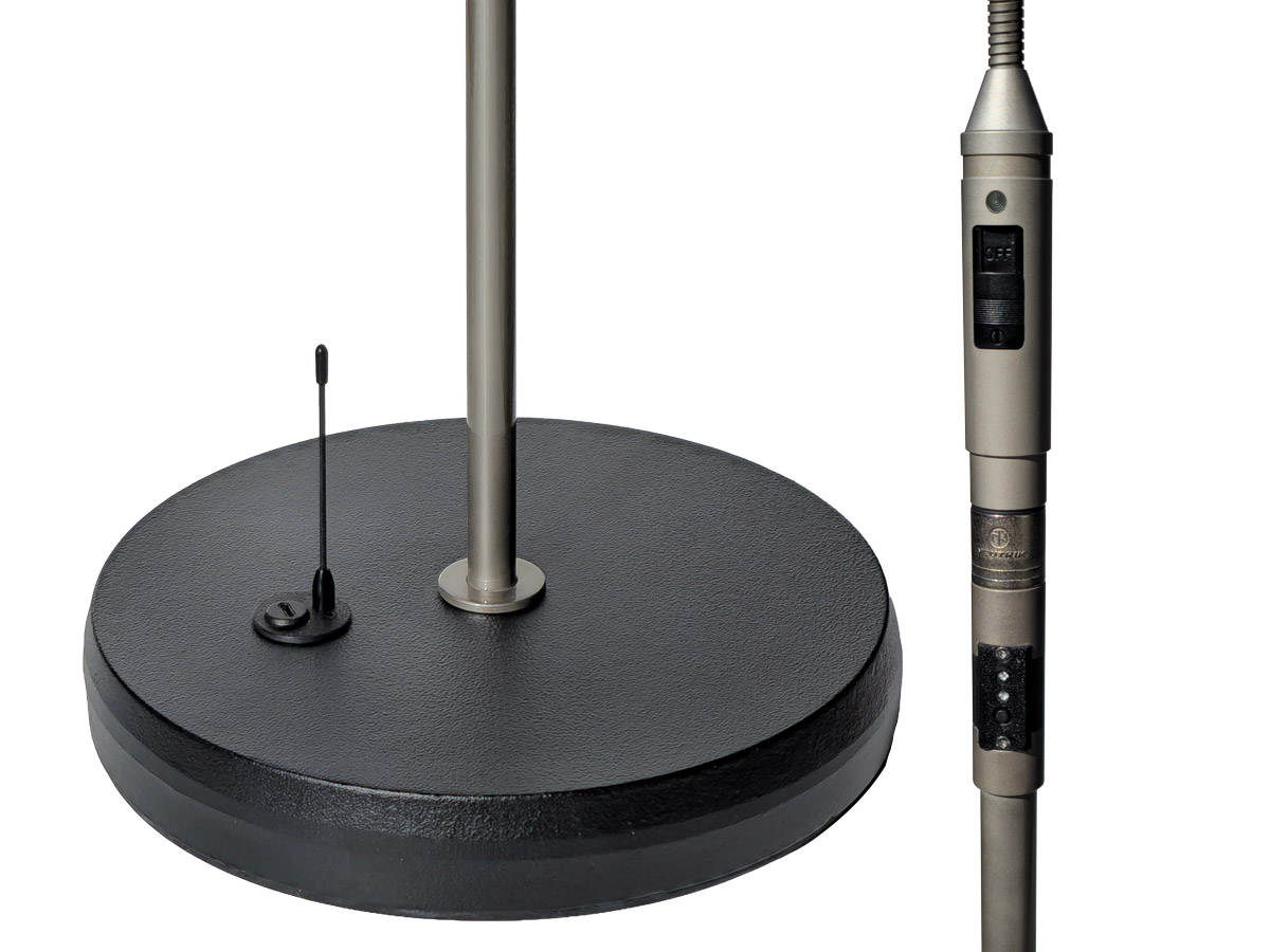 Das Funkstativ ermöglicht den kabellosen Betrieb von Kondensatormikrofonen und sorgt für maximale Bewegungsfreiheit bei gleichzeitig professioneller Audioqualität.